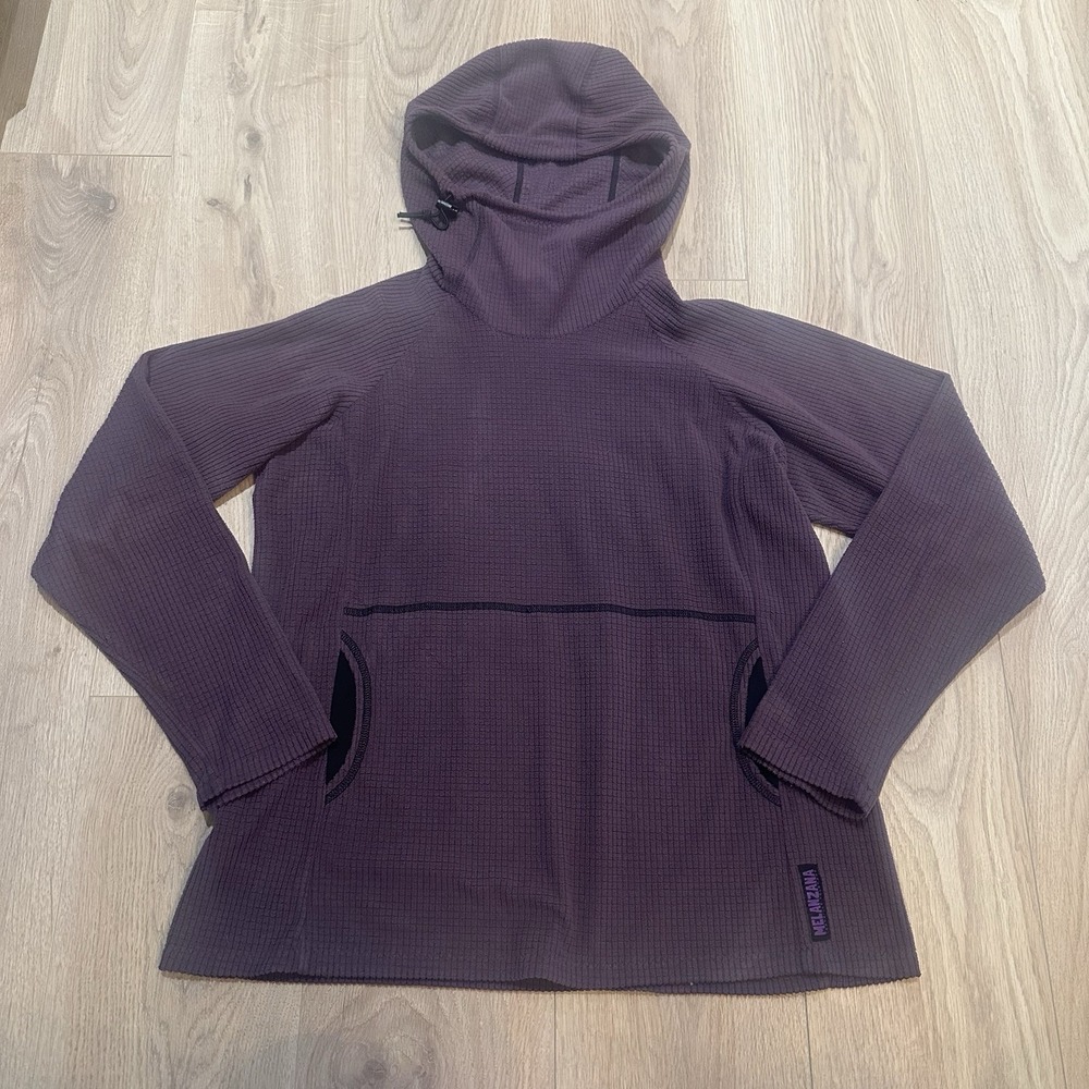Melanzana Micro Grid Hoodie Women's L Purple Fleece Pullover Outdoors Colorado
